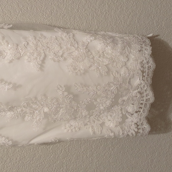 Lulu's Noteworthy Charm white floral embroidered strapless lace up midi dress - Picture 7 of 13